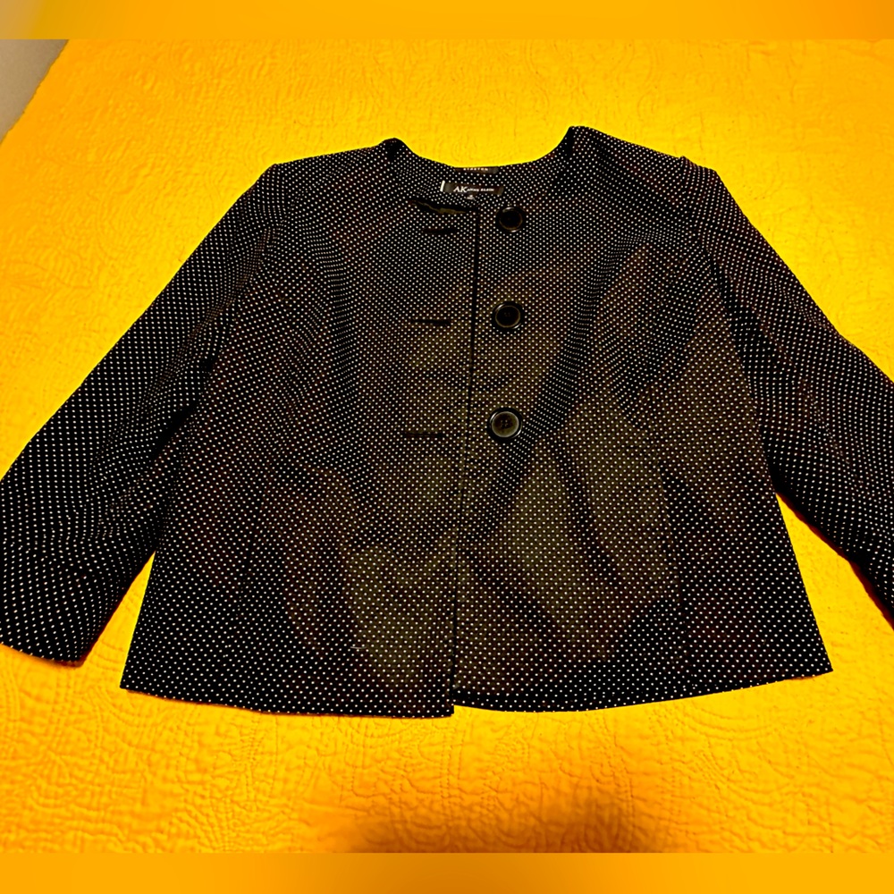 Anne Klein black and white womens jacket size 16